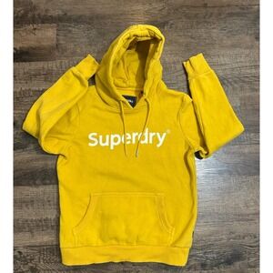 Superdry Hoodie Women's Size US 10 Yellow Pullover Sweatshirt Jumper‎